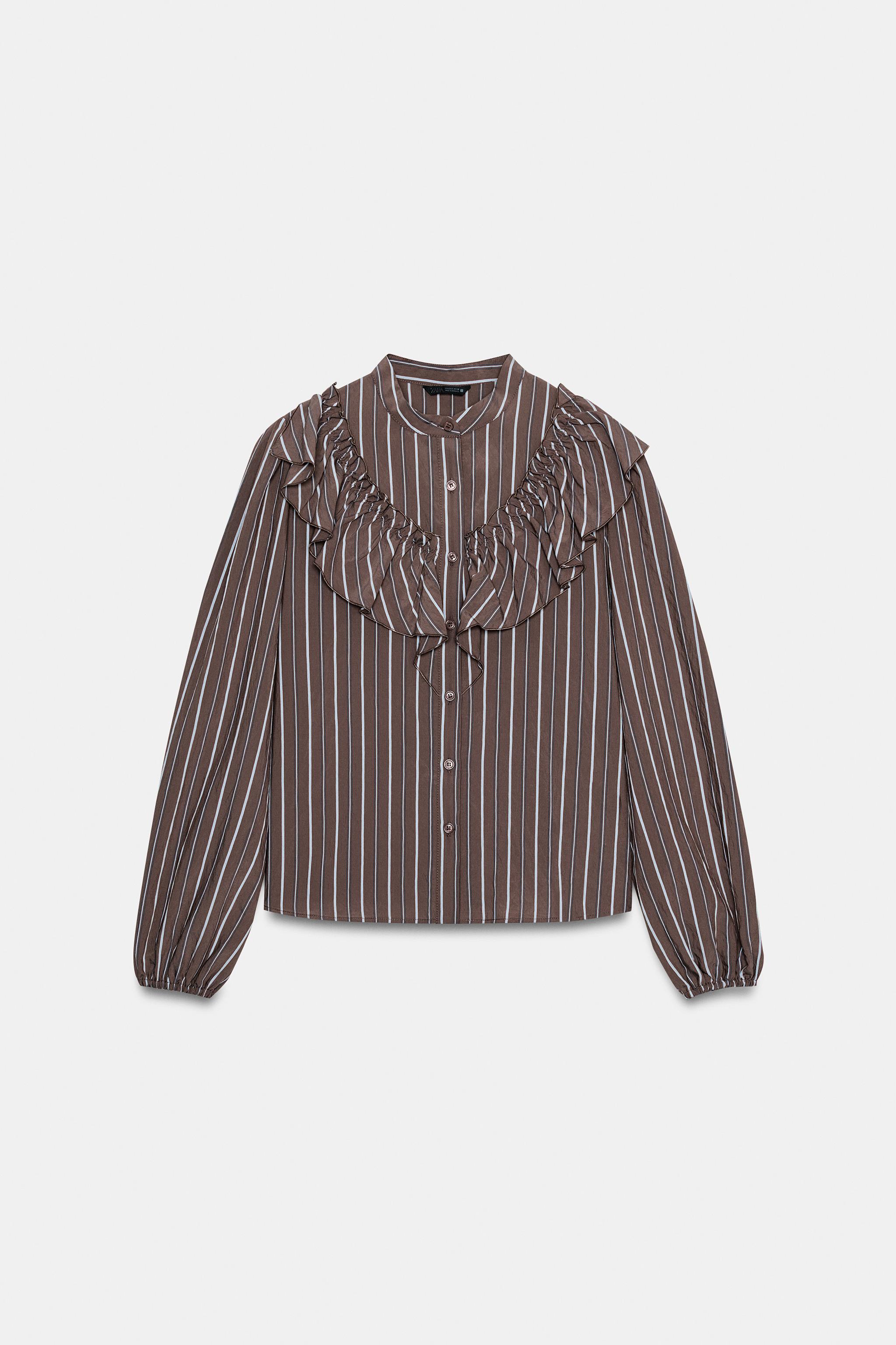 RUFFLED STRIPED SHIRT